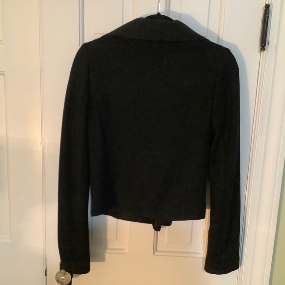Ann Taylor Jacket Black 100% Wool with 100% Silk Collar Size S - Picture 3 of 6
